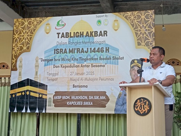 Kapolres Sikka Pimpin Jalan Santai dan Tabligh Akbar Peringatan Isra Mi'raj Nabi Muhammad SAW 1446 H