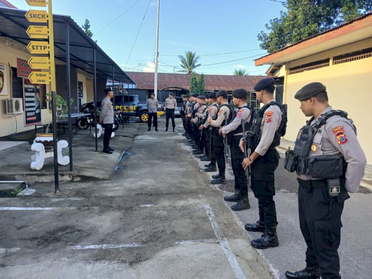 Personel Samapta Polres Sikka Gelar Apel Pagi, Tegaskan Kesiapsiagaan Pengamanan Objek Vital