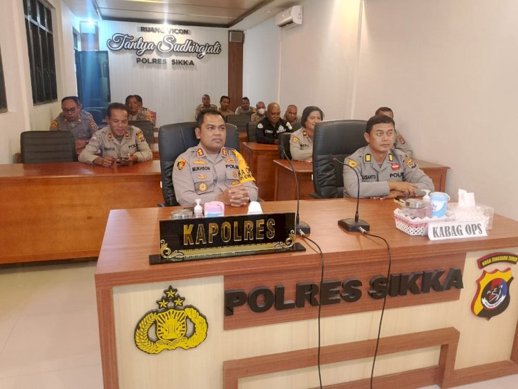 Kapolres Sikka Hadiri Zoom Meeting Forum Belajar Bersama yang Digelar BIRO DALPERS SSDM POLRI