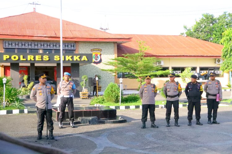 Polres Sikka Gelar Apel Pengamanan Sambut Kunjungan Wakil Presiden RI Gibran Rakabuming Raka