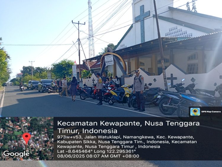 PERSONIL POLSEK KEWANTE POLRES SIKKA LAKSANAKAN PENGAMANAN DAN PATROLI DITEMPAT IBADAH