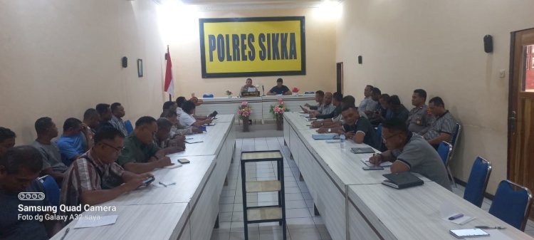 Polres Sikka Gelar Rapat Panitia Perlombaan Menyongsong Hari Bhayangkara 01 Juli 2025