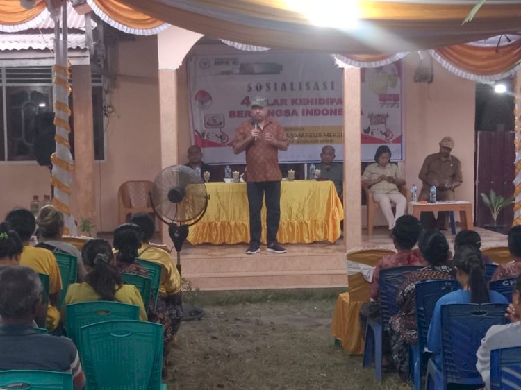 SOSIALISASI 4 (EMPAT) PILAR KEBANGSAAN OLEH ANGGOTA DPR RI KOMISI XI, KETUA FRAKSI PARTAI GOLKAR MPR RI A.N BAPAK MELCHIAS MARKUS MEKENG