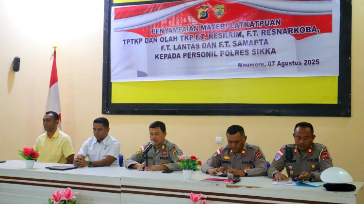 Empat Fungsi Polres Sikka Gelar Pelatihan Penanganan Awal TPTKP dan Olah TKP