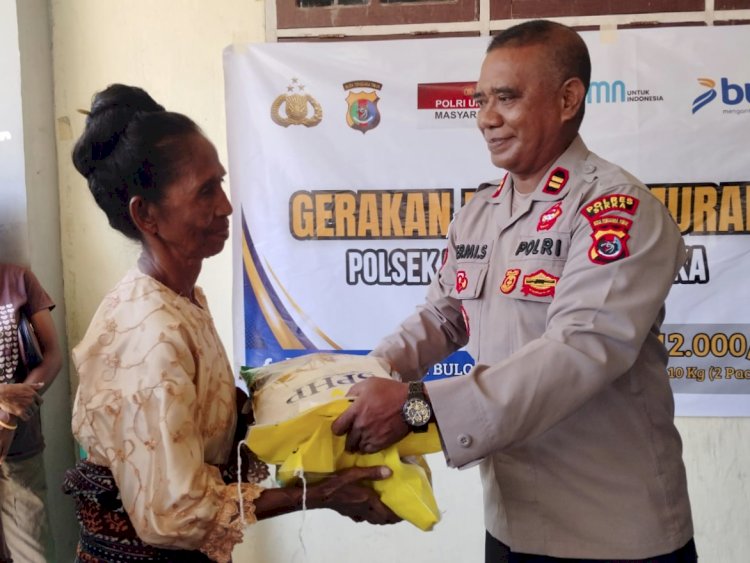 Polres Sikka Bersama Perum Bulog Gelar Gerakan Pangan Murah di Kecamatan Nita Sikka, 2 Ton Beras Ludes Terjual