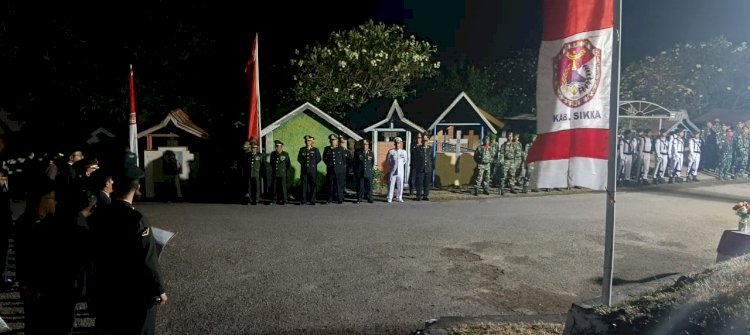 APEL KEHORMATAN DAN MALAM RENUNGAN SUCI DI TAMAN MAKAM PAHLAWAN ILEGETANG MAUMERE