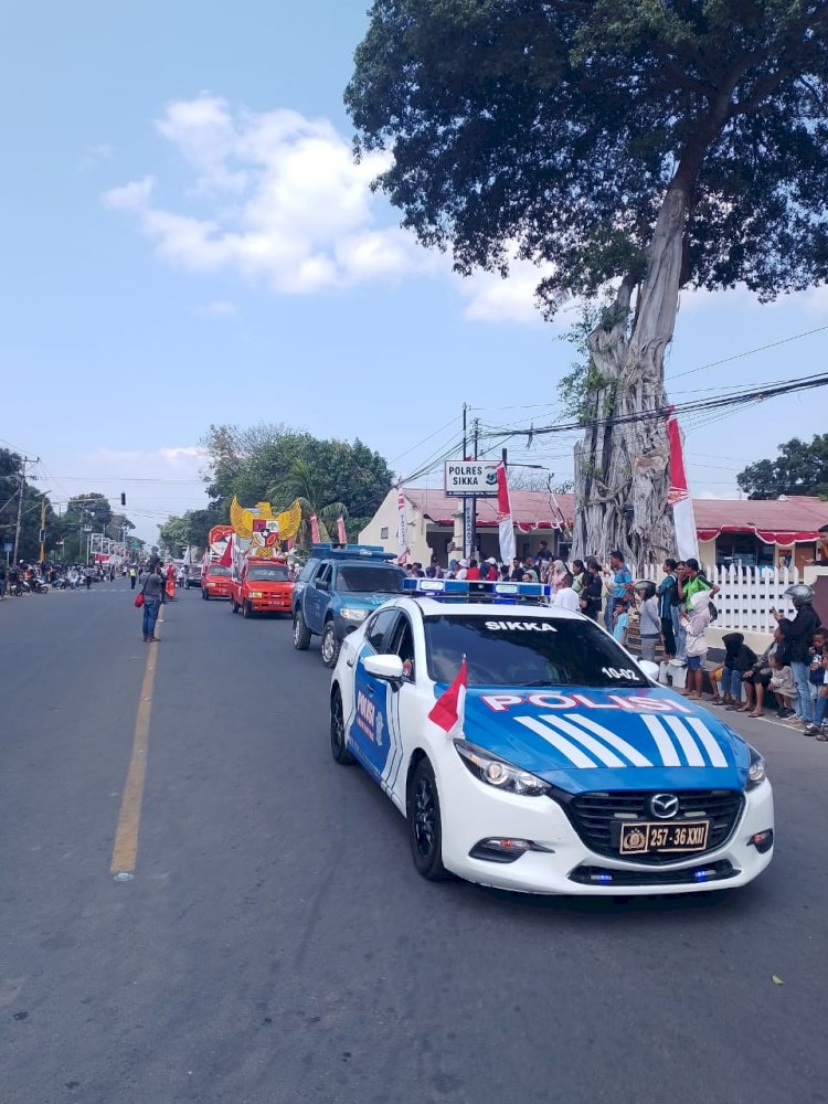 Ribuan Warga Padati Karnaval Beket Wa’in, Polres Sikka All Out Jaga Keamanan dan Kelancaran Kegiatan