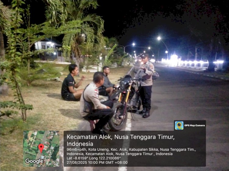 Warga Sambut Positif Patroli Malam Polsek Alok, Kamtibmas Kondusif