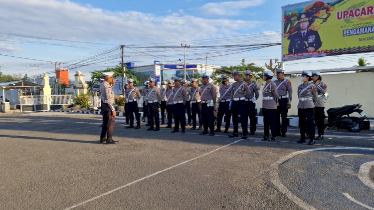 Wujudkan Pagi Kondusif, Satlantas Polres Sikka  Polda NTT Intensifkan Pengaturan Lalu Lintas