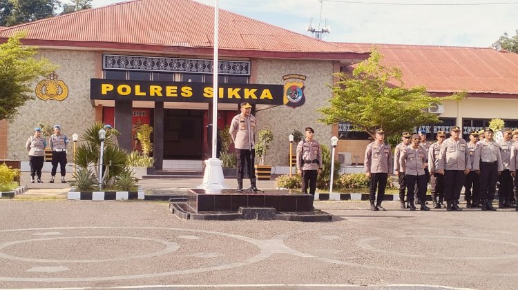 Bangkitkan Semangat Awal Pekan, Kapolres Sikka Ajak Personel Jaga Disiplin dan Kamtibmas