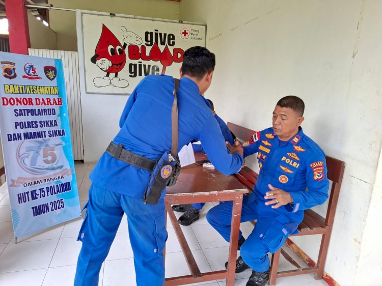 Setetes Darah untuk Banyak Nyawa, Satpolairud Sikka Gelar Donor Darah HUT Polairud ke-75