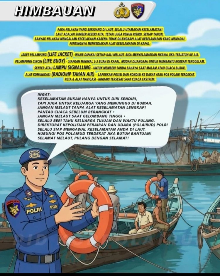 Polairud Polres Sikka Polda NTT Keluarkan Himbauan Keselamatan Melaut Demi Keselamatan Bersama