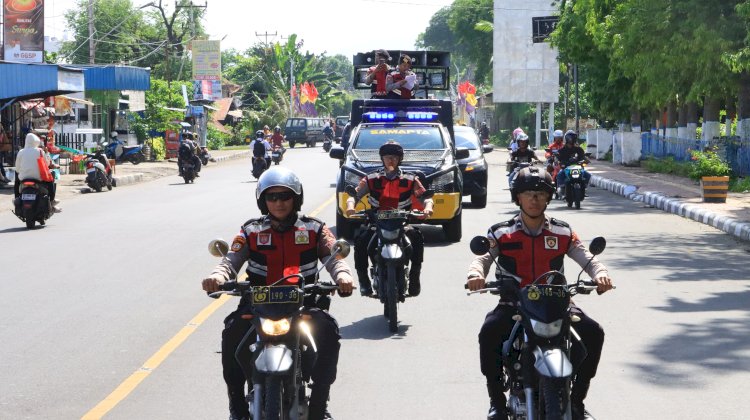 Humanis dan Presisi, Patroli Samapta Polres Sikka Polda NTT Sampaikan Himbauan Kamtibmas