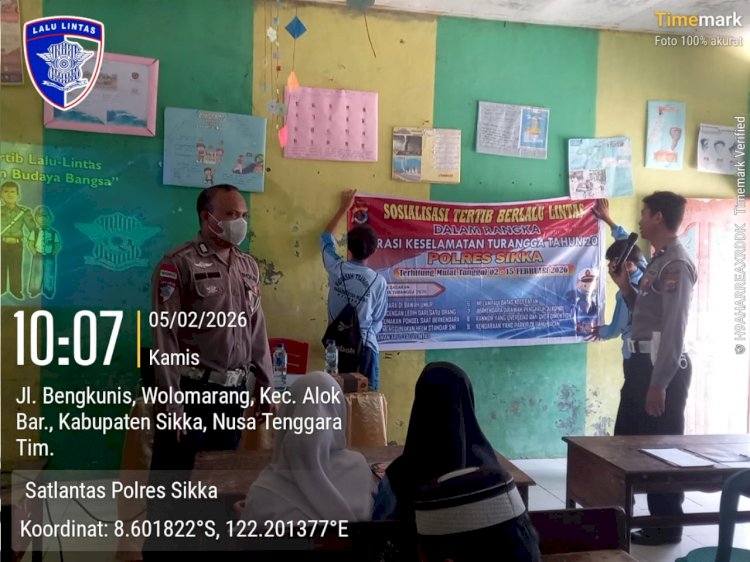 Bukan Razia, Satlantas Polres Sikka  Polda NTT Pilih Edukasi Pelajar dalam Operasi Keselamatan Turangga 2026