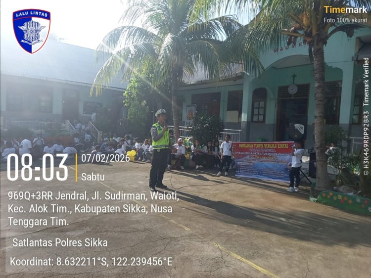 Humanis dan Edukatif, Satlantas Polres Sikka Polda NTT Gencarkan Sosialisasi Keselamatan Berlalu Lintas