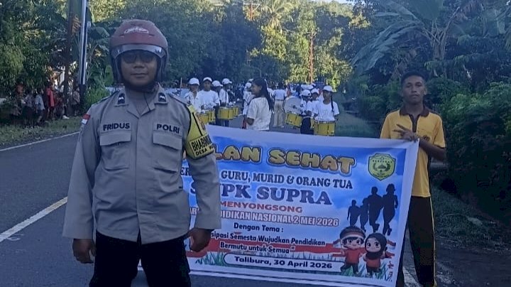 Aksi Sigap Bhabinkamtibmas Polres Sikka, Jalan Santai Hardiknas Talibura Berlangsung Aman dan Lancar