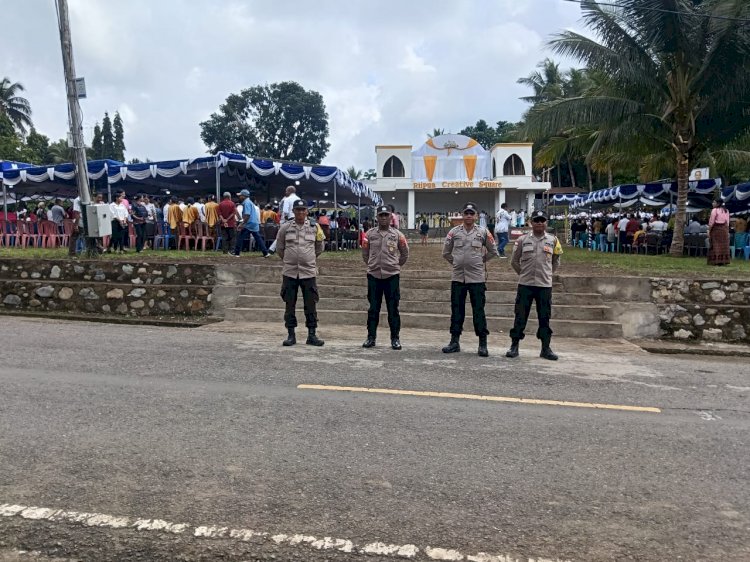 Kawal 1.500 Umat dalam Pesta Perak Imamat RD. Wilfrid Valiance, Polsek Paga Polres Sikka Pastikan Perayaan Iman Berlangsung Aman dan Khidmat