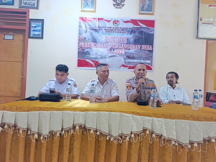 Musdes RKPDes 2027 Desa Wolowiro Berlangsung Kondusif, Kapolsek Paga Tekankan Sinergi Pembangunan dan Stabilitas Kamtibmas