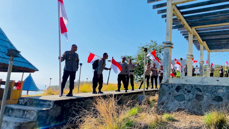 Merah Putih Berkibar dari Tiga Ikon Sikka, Polres Sikka Kobarkan Nasionalisme dari Tanjung Kajuwulu, Pantai Koka hingga Gereja Tua Sikka