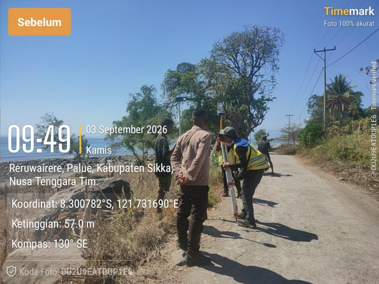 “Pengamanan Pengukuran Turap 2,5 Km, Langkah Awal Perkuat Pesisir Palue”