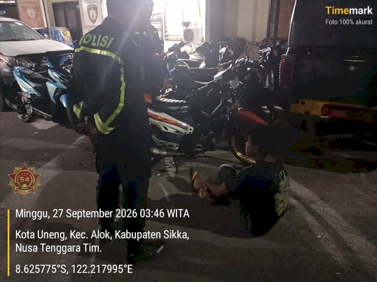 Tak Butuh Waktu Lama, Layanan 110 Berbuah Aksi: Polres Sikka Bubarkan Balap Liar, 10 Motor Diamankan