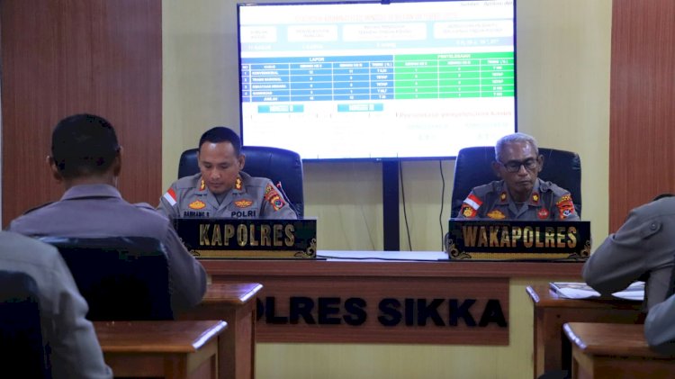 Kapolres Sikka Tegaskan Disiplin, Optimalisasi Kinerja, dan Penguatan Kamtibmas dalam Anev Mingguan Oktober 2026