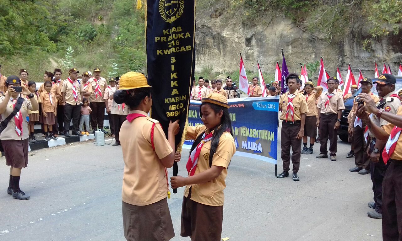 POLSEK PAGA DAN POLSUBSEKTOR MEGO AMANKAN KEGIATAN ESTAFET TUNAS KELAPA DI KECAMATAN MEGO